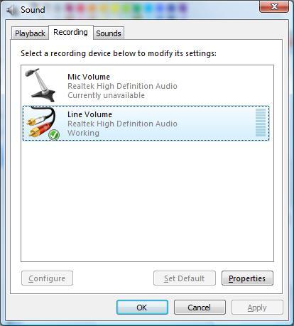 IF the option Level does not show up in Playback, please update Vista