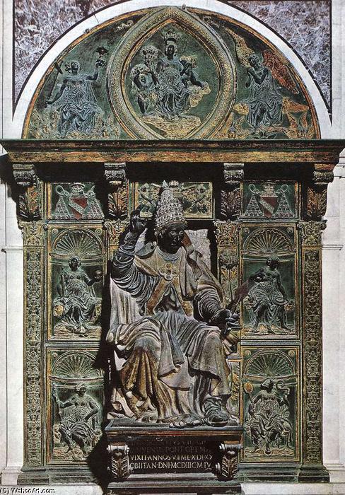 *Tumba del papa Inocencio VIII, Antonio Pollaiolo, en la basilica de San Pedro del Vaticano. Durante el Quattrocento el centro artístico era Florencia.