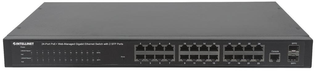 PoE Web-Managed Gigabit Ethernet Switch English This guide presents the basic steps to set up and operate this device.