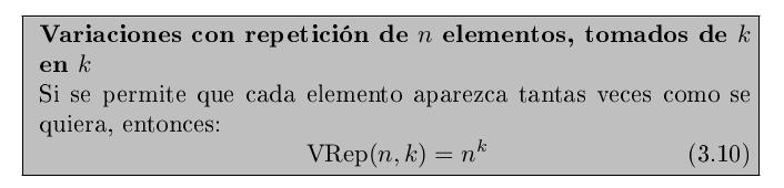 Otras fórmulas de la combinatoria Ejemplo: 1 er juego del caballero de Méré.