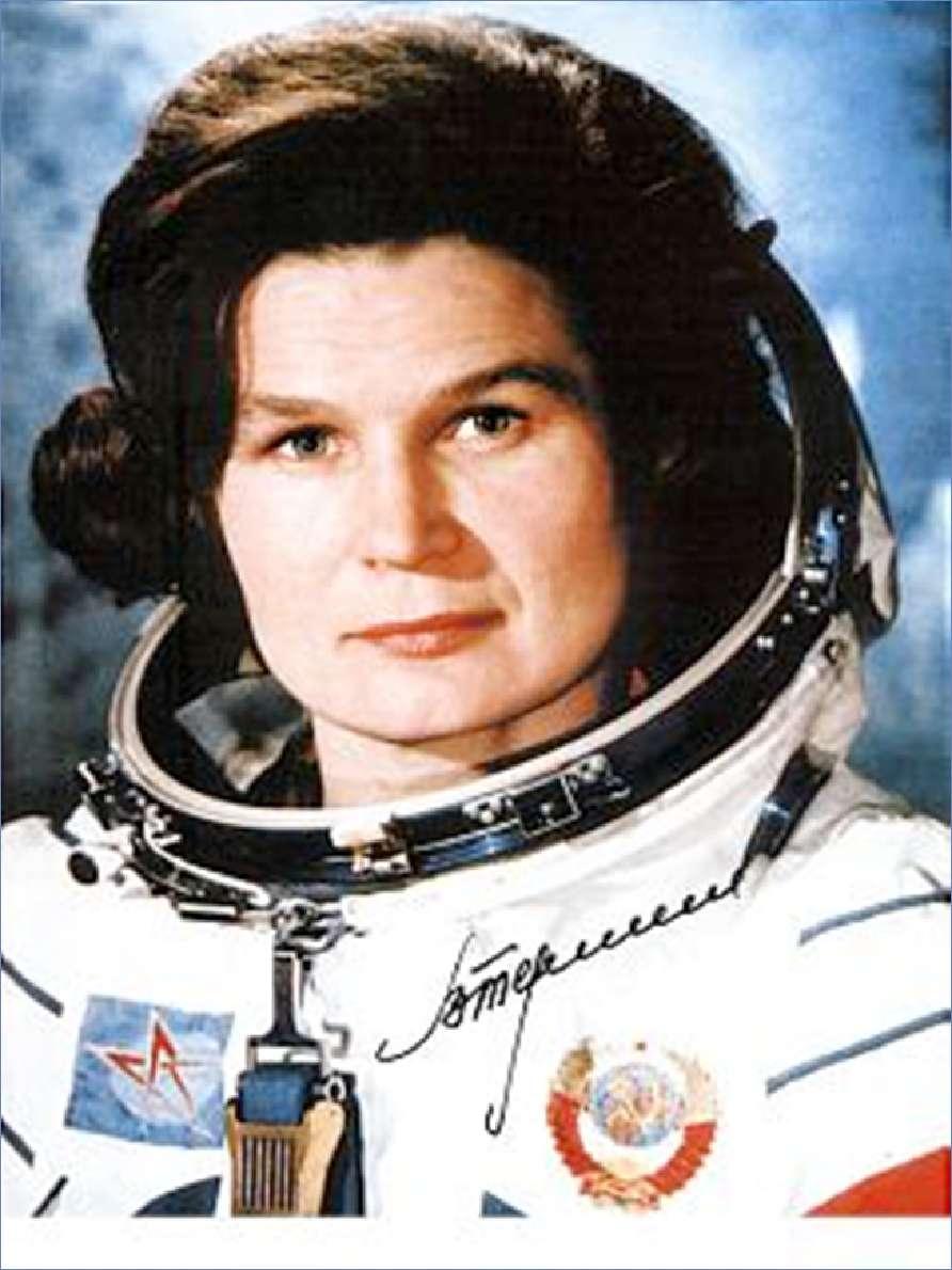 Valentina Tereshkova Ingeniera, Primera mujer y primer civil en viajar al espacio en 1963.