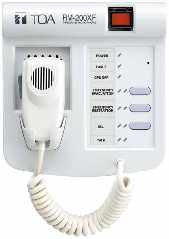 Serie VX-2000 Micrófono remoto de emergencia Llave de la alarma RM-200XF Micrófono Teclas de funciones Características Micrófono especial para ser usado por los bomberos Apto para aplicaciones de