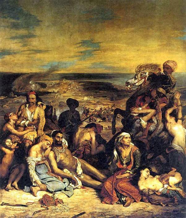 La matanza de Quios - Eugène Delacroix - 1824 Biografía: Eugène Delacroix (1798-1863), pintor francés, fue el máximo exponente de la segunda generación de pintores románticos europeos.