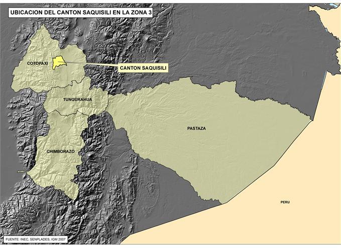 FICHA DE CIFRAS GENERALES CANTÓN Cantón SAQUISILÍ, Provincia de COTOPAXI se encuentra en la Zona 3 de planificación.