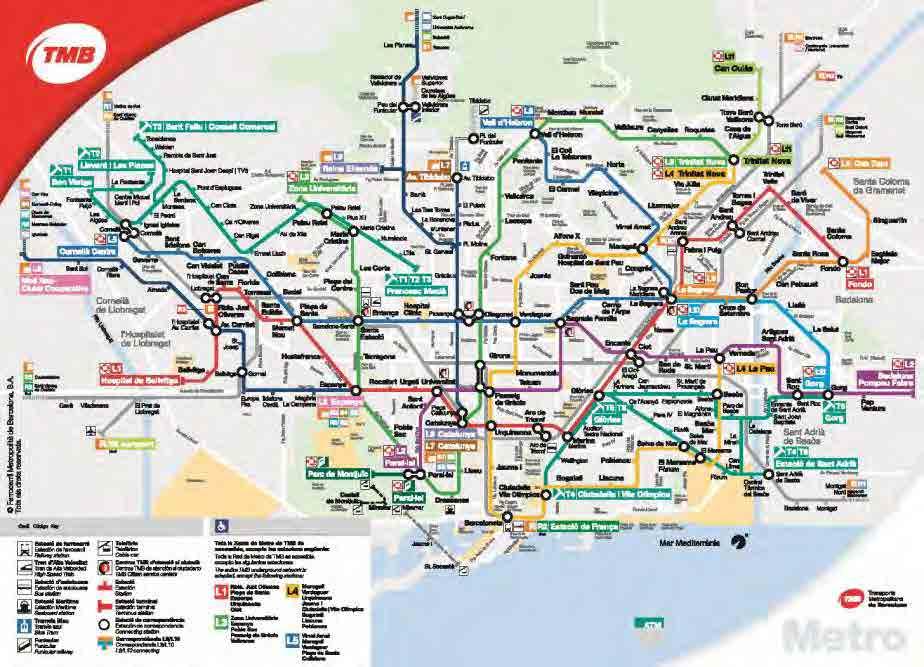 Autoritat del Transport Metropolità (ATM) Xarxa de Metro de TMB A banda de la ciutat de Barcelona, la xarxa de metro dóna cobertura a 7 municipis més de l aglomeració central: Badalona, Santa Coloma