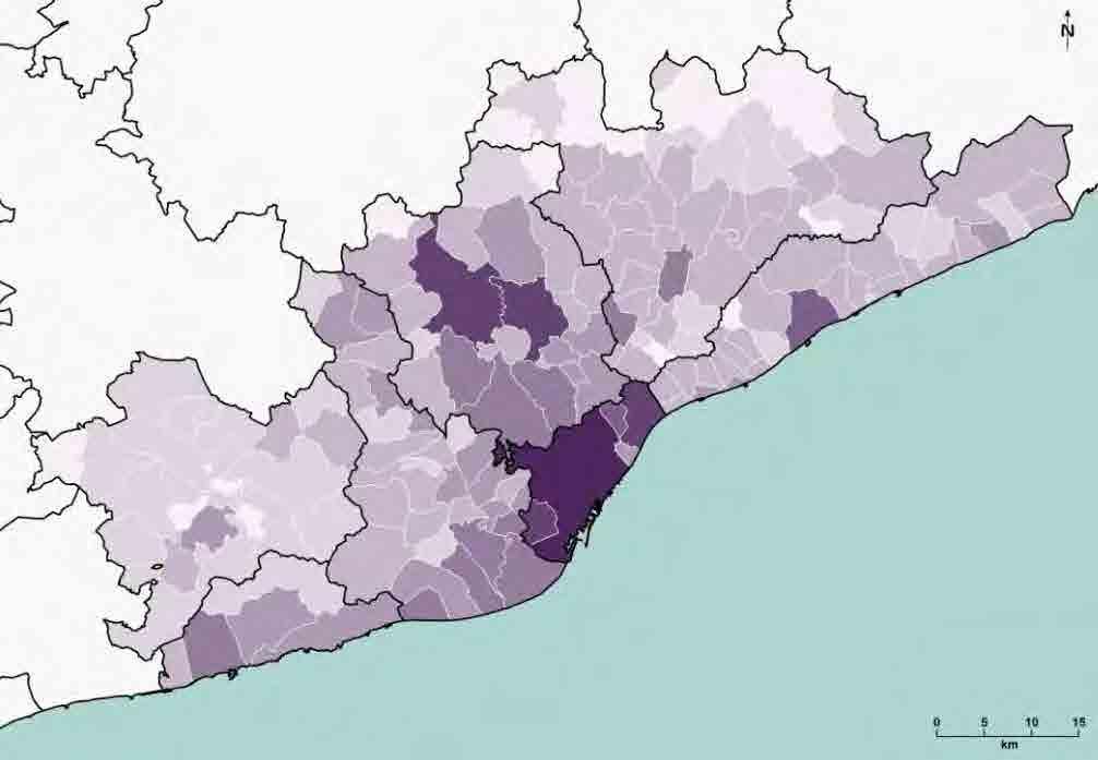 transvasament de població des de Barcelona i els municipis del seu entorn cap a la resta de municipis de la segona corona.