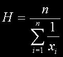 La media armónica como la media aritmética y la geométrica, se calcula usando todos los elementos en un conjunto de valores.