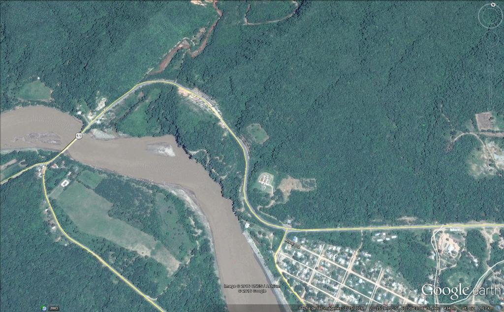 Puente Ustárez Estación de aforo Casa observador Figura Nº 2: Mapa ubicación estación, casa observador-río Pilcomayo (Fuente Google Earth) Observaciones: Se realizan alrededor de 8 aforos mensuales,