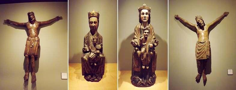 ❹ La Virgen con el Niño, talla con restos de policromía, inicios S. XIII. Castilla.