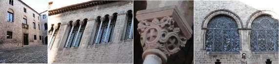 ❹ Galería de esta parte con arcos de medio punto con un guardapolvo con puntas de diamante. Al salir vistamos la casa de la Ardiaca, junto a la fachada de la catedral, en la calla Santa Lucia, 1.