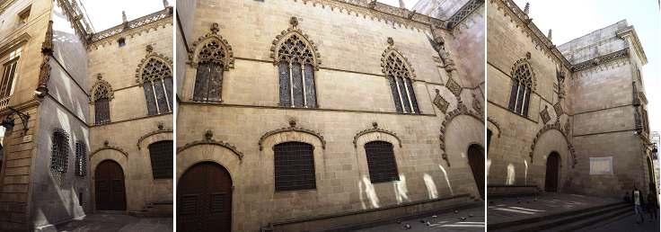 En la calle de la ciudad, se encuentra la fachada más antigua del mismo, es una fachada gótica y curiosamente junto a su puerta esta doblada la misma.