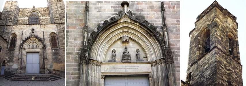 ❶ Fachada neo gótica del templo ❷ m. ❸ De las dos torres solo esta se concluyó, ya en el S. XVI.