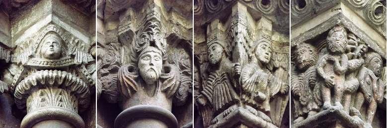 ❶ Impostas y capiteles del lado izquierdo del portal del Ave María, donde prolifera la