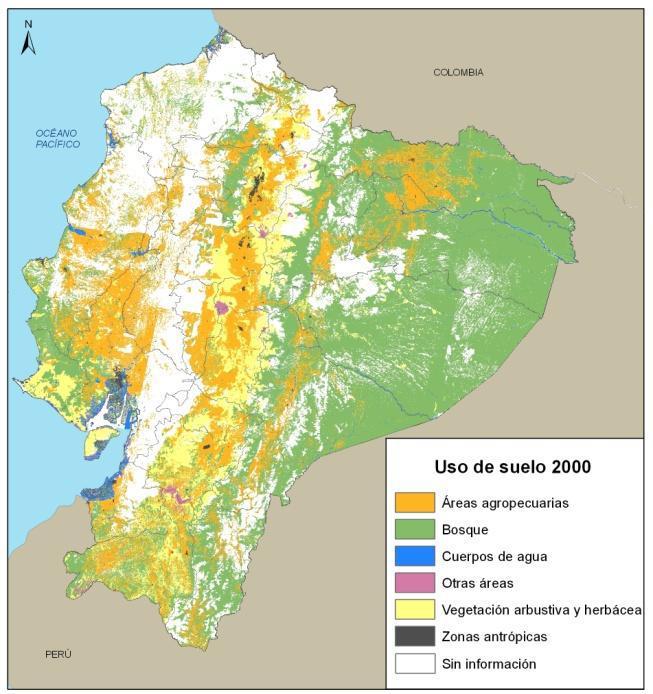 el Ecuador Mapa de uso y cobertura