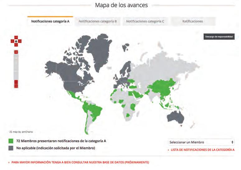 mapa de los AvAnces En la página Web del Mecanismo figuran mapas en que se indican los Miembros que han notificado sus compromisos de las Categorías A, B