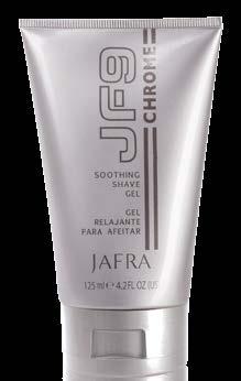 JF9 Chrome Gel Relajante para Afeitar Gel para afeitarse sin espuma que prepara la barba para una afeitada al ras, cómoda e increíblemente suave. 4.2 fl. oz.