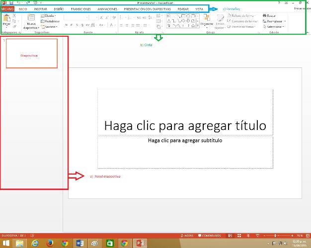 PowerPoint tiene su propia barra de herramientas, las cuales te permitirán realizar cambios.
