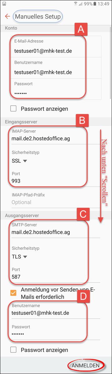 Volver a configurar la cuenta de correo electrónico con el acceso IMAP Configure una nueva cuenta