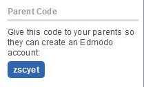 Código para padres Edmodo permite que alguien de tu familia, que vos elijas, pueda ver tus avances en el aula virtual. Para ello te otorga un código que se llama Parental.