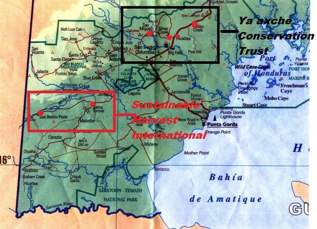 Silver Creek, Indian Creek y Hicattee; todos siendo comunidades Maya Q'eqchi'.