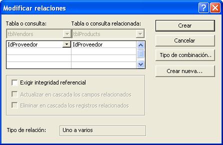 También puede abrir el cuadro de diálogo Mostrar tabla haciendo clic en el comando Mostrar tabla del menú Relaciones.