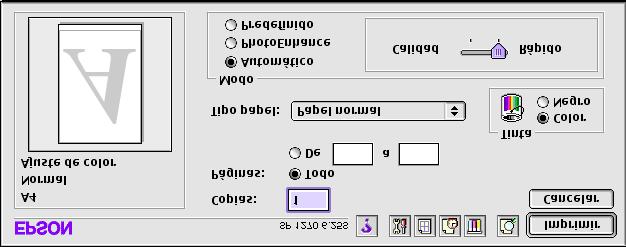 Selección de la configuración del software de la impresora Abra el menú Archivo y haga clic en Imprimir.