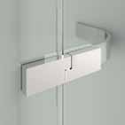 Chrome handle. Swing door closure with magnet strips. Max. width of the fi xed partitions: 250 mm.