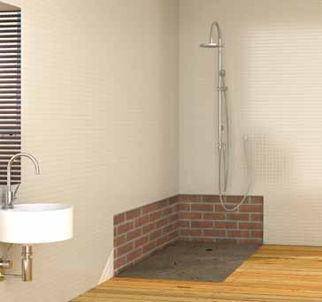 Esto se debe a que los platos de ducha incorporan un original y práctico sistema de montaje, que cubre la pared con placas del
