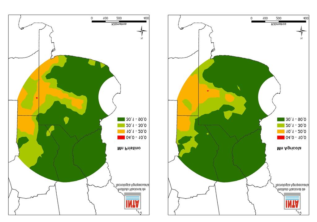 Concentraciones de Mn extractable con DTPA en suelos de la región pampeana: