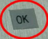 "OK". No hay etiqueta verde ni etiquetas verde y amarilla (cambio necesario) La etiqueta cuadrada con las letras "OK" se encuentra en el