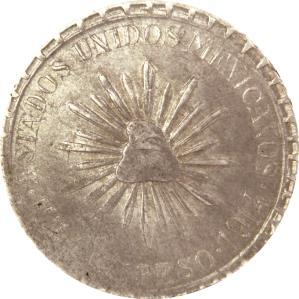 1 Peso, 1914, MUERA HUERTA. (GB-88, KM-622). Encapsulada por ANACS: México-Durango, Cuéncame, AU55. AU 22,000.00 1085. 1 Centavo, Estado de Durango, 1914.