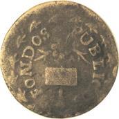 Ficha con iniciales TROCAL en monograma. 1813. (Saltillo, Coahuila). VF 1169. Ficha: 8o y las letras N.A.y L.