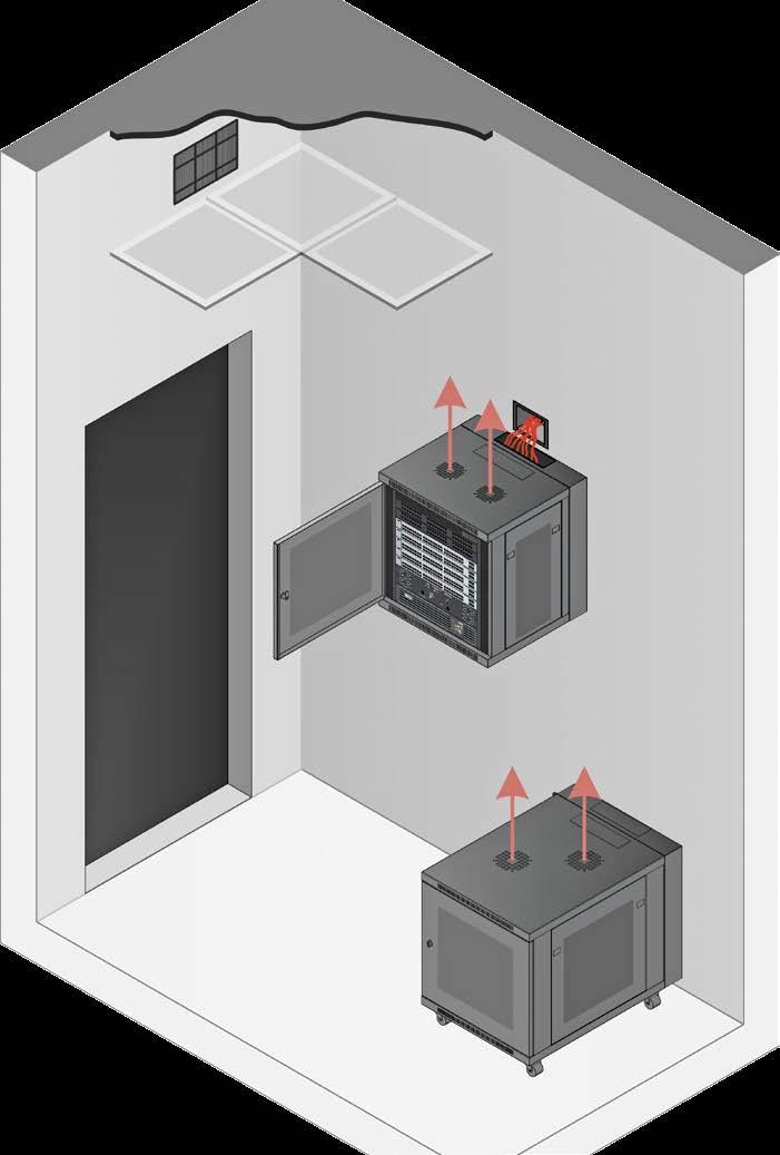 Gabinete Remoto EJEMPLOS DE APLICACIÓN Ambiente, Retos y Tendencias Típicos gabinete para instalación en la pared con equipo de red Aire acondicionado de la instalación en donde esté disponible