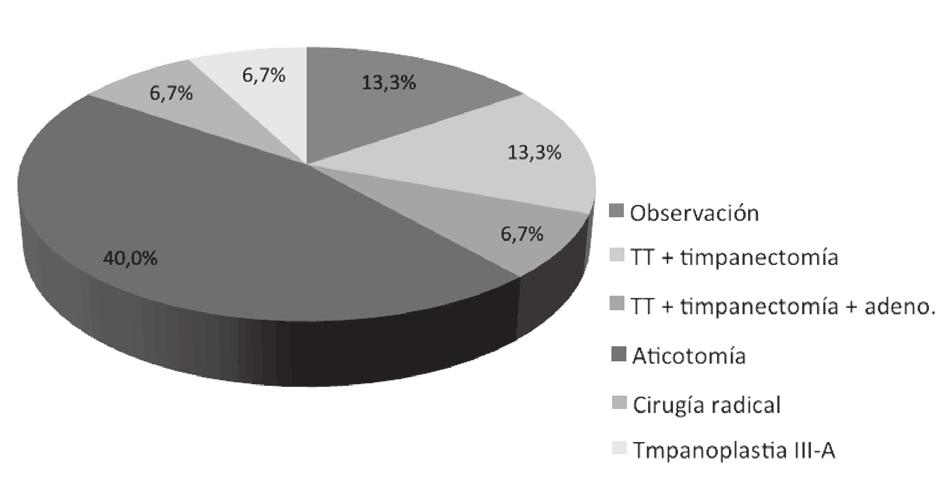 Distribución porcentual de los tipos de tratamientos en el grado IV de la clasificación del Hospital Barros Luco.