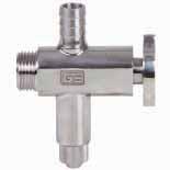 Gas male threaded inlet ISO 228/1 Butterfly handle operated. Max.temp. 100ºC.