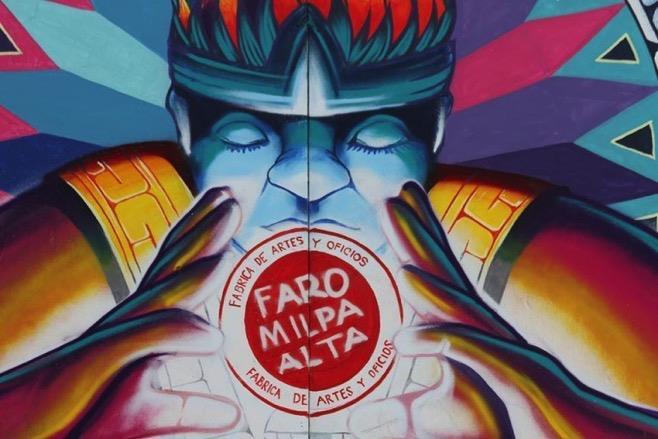 FARO Milpa Alta Se le llama el Faro de los pueblos por su ubicación; busca combinar el arte con los oficios tradicionales de la zona como el telar de cintura, la ebanistería, cerámica, serigrafía.