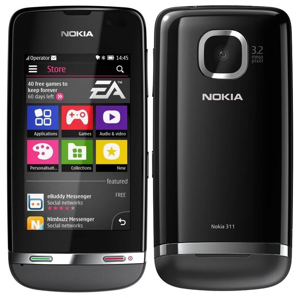 Nokia Asha 311 Cámara de 3.2 megapixeles Pantalla full touch de 3 pulgadas con proteccion gorilla Glass Procesador de 1.