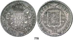 F 778 1822. Juan VI. R (Río). 960 reis. (Kr. 326.1). (D.A.L. 25.138).