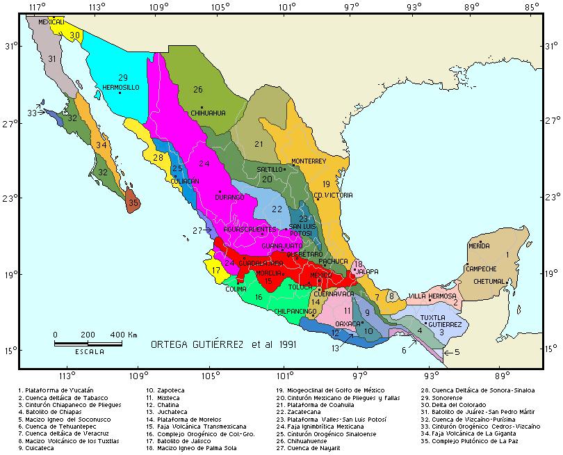 Durante el Terciario Inferior en el antiguo golfo de México se individualizaron dos cuencas sedimentarias principales separadas por los pliegues laramídicos de las sierras de Tamaulipas y San Carlos.