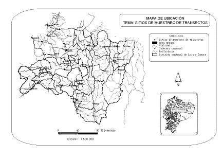 37 Evaluacion Bioregional y Ecologica de losparamos de Amaluza Figura 1.Comunidades del Río Cayapas, Ecuador, donde se realizaron inventarios forestales. Figure 1.