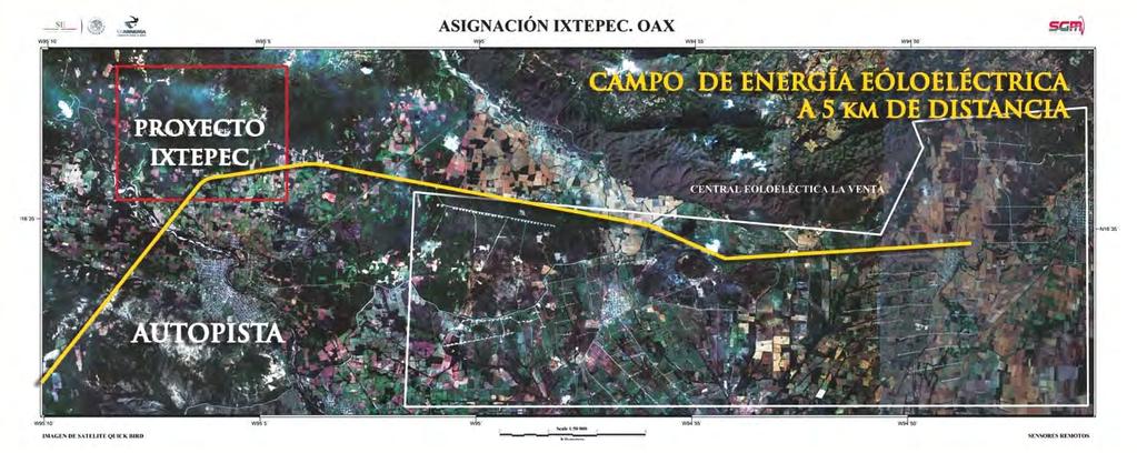 4. Ixtepec (3,850 hectáreas) El proyecto se localiza a 7 km al norte de la Ciudad de Ixtepec, Oaxaca, México, con un recorrido de 6 kilómetros por carretera y un kilometro de terracería.