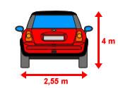 carretera:18,75m Vehiculo -2,55: 0,4m por lado Vehículo -1m: 0,5 por lado y 0,25 por delante y detrás