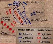 CANCHA RAYADA (19 DE MARZO DE 1818) q A principio de año desembarca Mariano Osorio en
