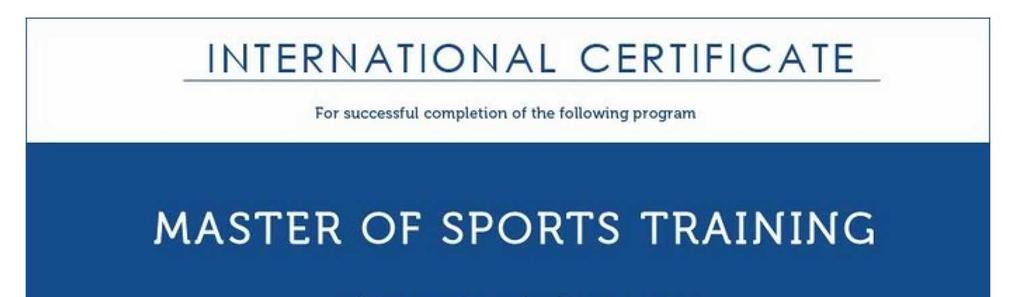 Los alumnos diplomados, licenciados o con grado recibirán la Certificación de Máster de Preparación Física Deportiva.