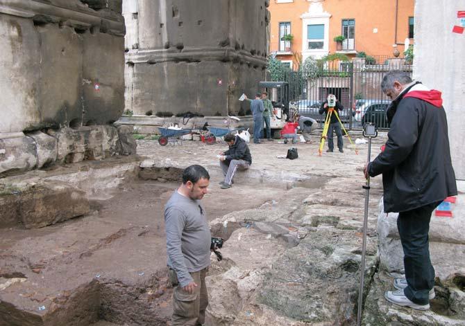Las actividades de excavación e investigación previstas en el proyecto en el área del Arco de Iano, en torno al Foro Boario, se han organizado en diversas fases