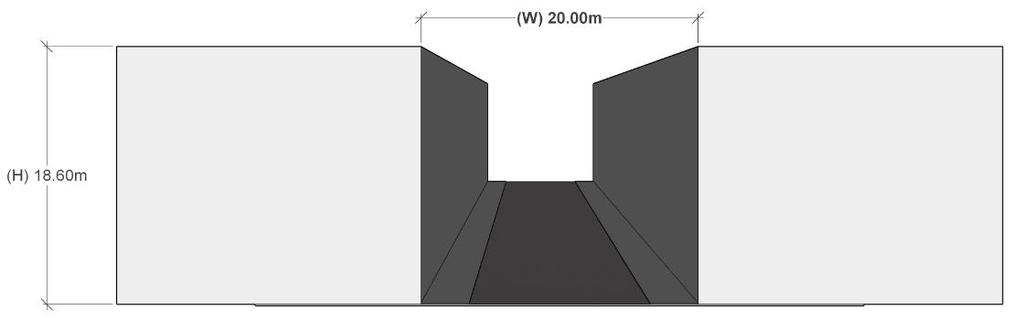Elaboración propia. Figura 2.12.- Relación de aspecto H/W, (arriba) carrer de Bailen (H/W=0.96), (abajo) carrer de Casp (H/W=0.93). Elaboración propia.