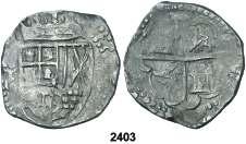F 2403 1(59)7?. Toledo. C. 4 reales. (Cal. falta?). Rara. MBC-. Est. 125................ 75, F 2404 1568. Nimega. 1 escudo de Borgoña. (Vti. 1311) (Dav. 8497). Escasa. MBC. Est. 450... 350, F 2405 1569.