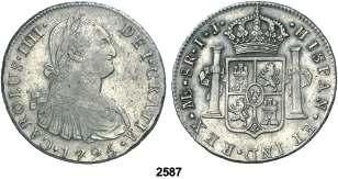 Lima. IJ. 8 reales. (Cal. 648). Manchitas. (EBC-). Est. 80.................. 60, F 2587 1795. Lima. IJ. 8 reales. (Cal. 650). MBC+. Est. 90......................... 60, 2588 1797.