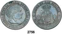 F 2756 1868. Madrid. OM. 2 1/2 céntimos de escudo. (Barrera falta). Falsa de época. (MBC). Est. 30................................................. 25, F 2757 1867.