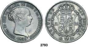 10 reales. (Cal. 237). Golpecitos. Rara. MBC/MBC+. Est. 300........... 150, 2791 1866. Madrid. 1 escudo. (Cal. 252).